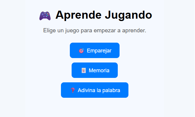 Juego educativo de la app